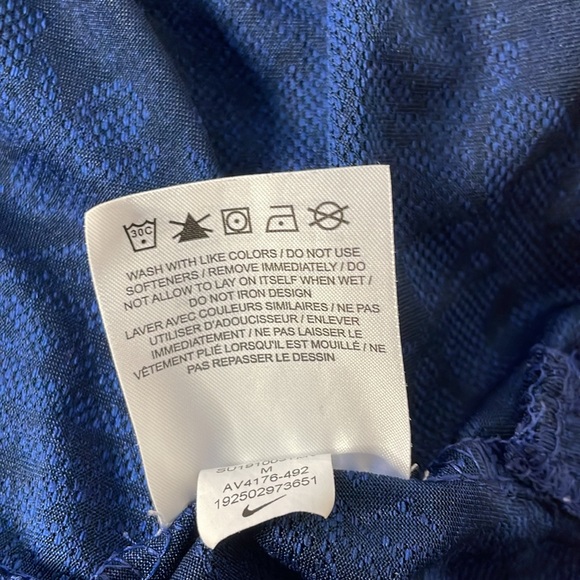 Nike Men's Medium Polo Dri-fit Breathable Blue Floral - Picture 6 of 7